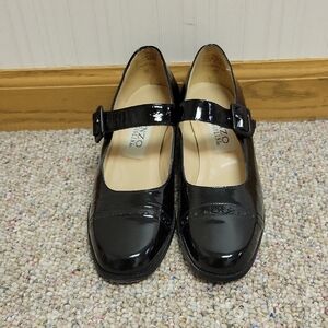 Enzo Angiolini Black Patent Leather Mary Jane Shoes, Womens Sz 6.5